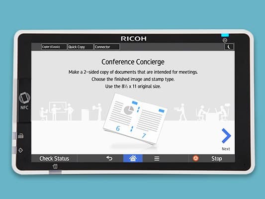 Smart Operation panel with Conference Concierge options