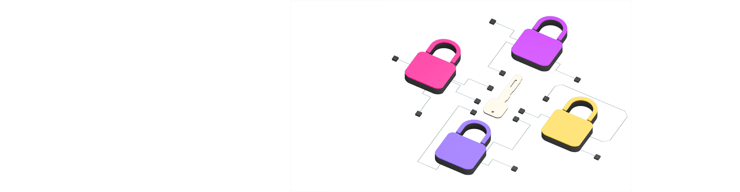Multicolored locks connected in a security system