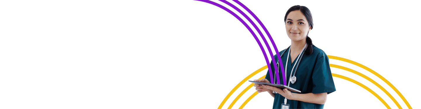 Young nurse with a tablet