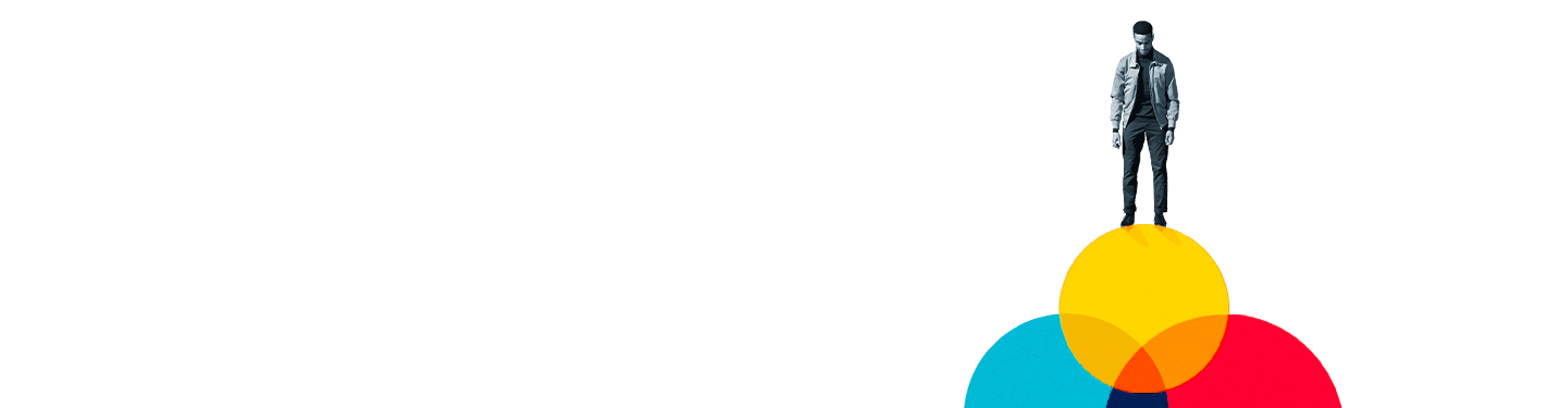 man standing on top of three circles