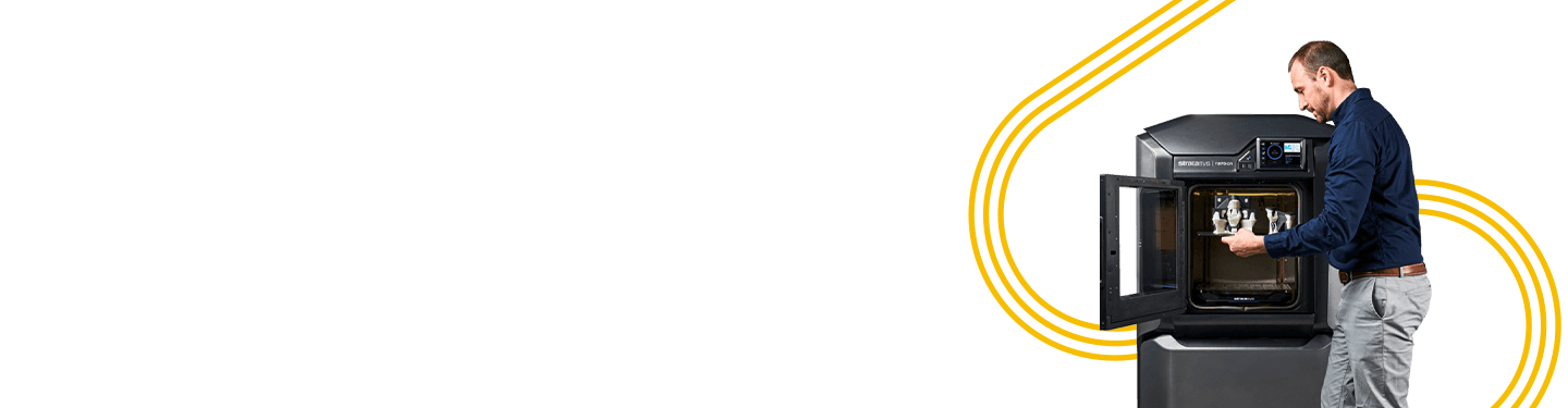 Man using 3D printer