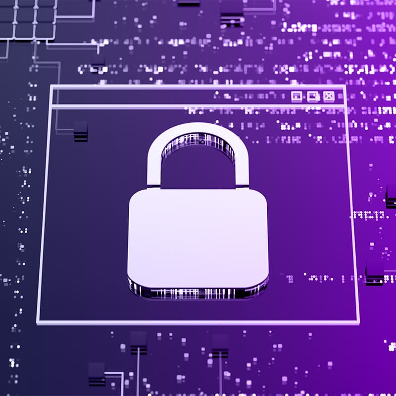 Security systems. Data protection. lock sign on program code digital background. Ransomware.