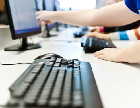 Desktop computer keyboard.
