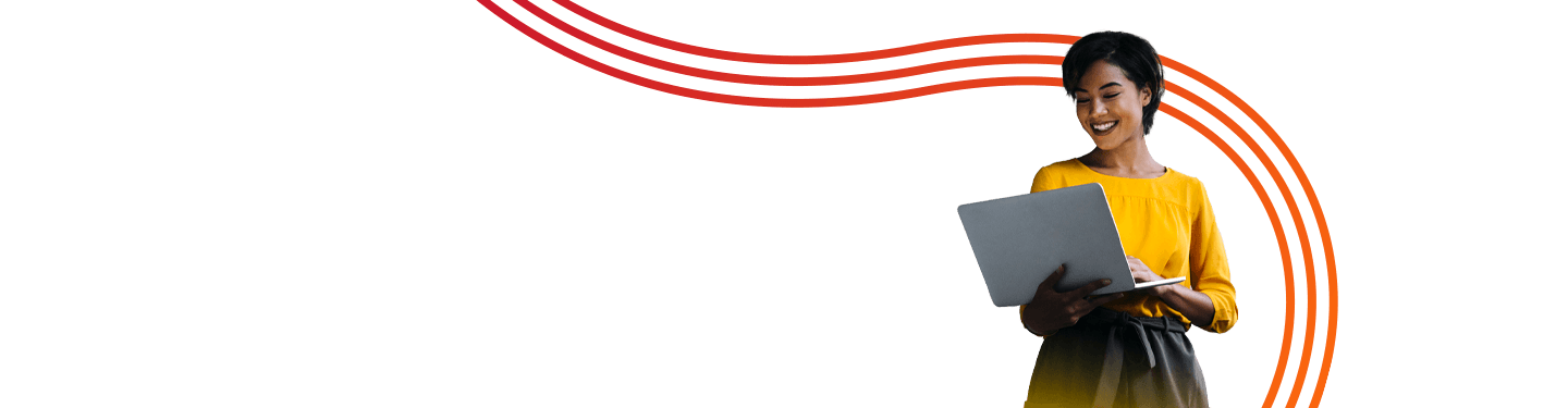 Woman sitting with her laptop